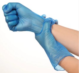 UKR® Vinyl Gloves Soft Blue Powder Free
